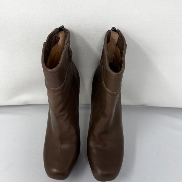 L.A.M.B. Tan Platform High Heel Ankle Boots US 7.5 - Picture 9 of 12